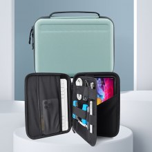 ipad コンピュータバッグハードボックス保護ケース 12.9 インチ 10.8 ポータブルライナーバッグ多機能データケーブル収納ボックス