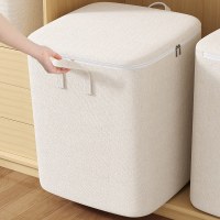 新しいコットンとリネンの収納バッグ衣類とパンツの収納と整理アーティファクト厚みのある生地ブラケットフリーの収納ボックス