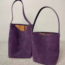 秋冬鹿革トートバケットバッグ大容量シングルショルダーカジュアル無地ニッチバッグ