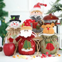 新しいクリスマス装飾子供のお祭りギフトバッグ立体人形リネン機械刺繍リンゴバッグ