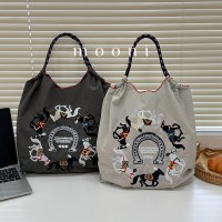 刺繍ショッピングバッグレディースファッションニッチ大容量ショルダーバッグトレンディ