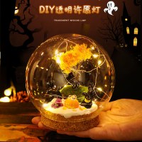 ハロウィーンの装飾ハンドメイドDIYカボチャランプシェードガラスは、ガールフレンドのギフトデスクトップの装飾を与えることを望んでいました