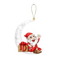 新しいスタイルのアクリルフラットクリスマスツリーペンダント装飾創造的なかわいい動物サンタクロース