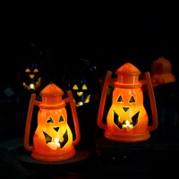 ハロウィーンのカボチャランプLEDキャンドルライトホラー輝くパンプキンランタン雰囲気の雰囲気の小さな夜の光装飾ランプトンネルプロップ