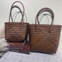 ストローバッグ 万能野菜かごバッグ ロングショルダー 手編みバッグ 籐ハンドバッグ ショルダーバッグ レディースバッグ