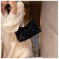 夏の新しいスタイルカジュアルスタイルスパンコールショルダーバッグパーソナライズされたインシンプルなクロスボディ大容量バゲットバッグ