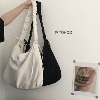 2024 韓国の新しいスタイル日本のキャンバスバッグシンプルなイン無地大容量シングルショルダークロスボディバッグ女子学生のための