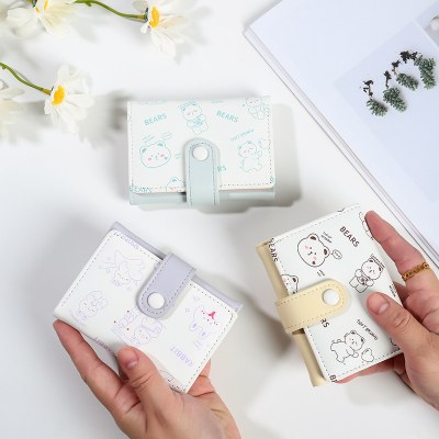 韓国語版レディース財布女の子財布ショート漫画 かわいい マルチカードスロット小銭入れ財布財布卸売