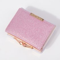 レディース 財布 ショートウォレットレディーススモールバッグブライトレザー三つ折り 財布 メタルスナップバックル 財布 レディース