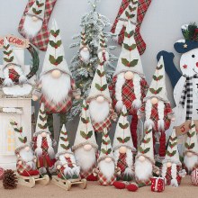 卸売新しいクリスマス製品生地顔のない老人座って立っている伸縮人形クリスマスギフト装飾用品