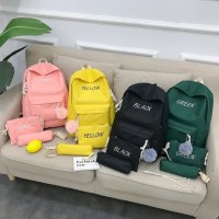 スリーピース バックパック、新しい韓国風バックパック、小中学生向けのおしゃれなランドセル、男性と女性のための大容量旅行バッグ