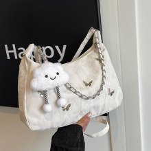 大容量トートバッグ女性のための 2024 秋の新しいカジュアルチェーンバッグ大学生クラスの通勤バッグクロスボディバッグ