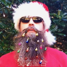 新しいクリスマスビアードライトミニベルビアードクリップクリスマスデコレーション