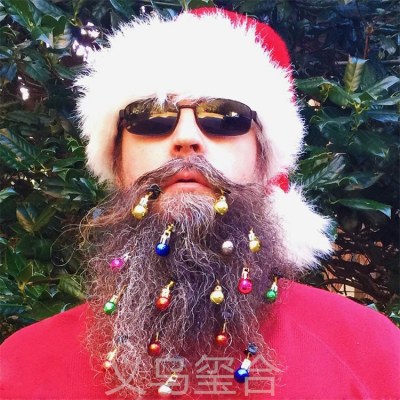 新しいクリスマスビアードライトミニベルビアードクリップクリスマスデコレーション