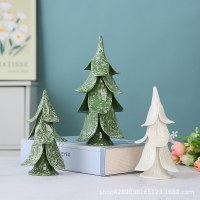 手ごねクリスマステーマセラミッククリスマスツリーリビングルームオーナメントヨーロッパとアメリカのクリエイティブファッション雪だるま工芸品