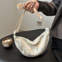 2024 新ファッションキャンバス多用途餃子バッグ新しい高見えシンプル通勤女性のショルダーバッグスポーツレジャー
