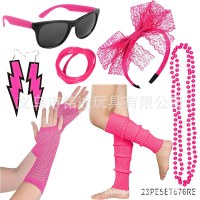 80s スーツ ネックレス カチューシャ 膝パッド ブレスレット メガネ 1920 フラッパー