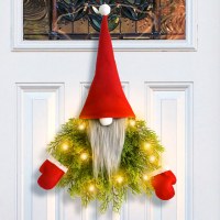 輝く顔のない老人クリスマスリースクリエイティブリースドアぶら下げレストランバークリスマス装飾小道具
