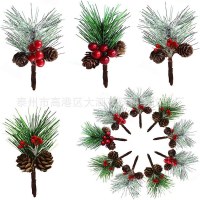 新しいスノーフレークベルフェイスビーズ小豆松葉シミュレーションベリーブーケクリスマスツリー装飾アクセサリー