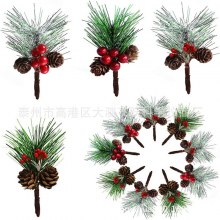 新しいスノーフレークベルフェイスビーズ小豆松葉シミュレーションベリーブーケクリスマスツリー装飾アクセサリー