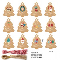 クリスマスタグクラフト紙クリスマスツリー装飾小さなペンダントクリスマスギフト装飾サンタクロース
