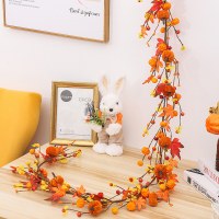 ハロウィーンの装飾180cmシミュレーションフラワーメープル葉カボチャラタン家庭用ペンダントドアハング