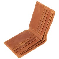8029 耐磁性盗難防止ブラシ RFID メンズ レトロ クレイジー ホース 本革 財布 財布 財布 バッグ カードバッグ 超薄型 横型スタイル