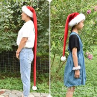 1.5m レッド大人と子供用エクストラロングクリスマスハットクリスマスデコレーションぬいぐるみエクストラロングクリスマスハット