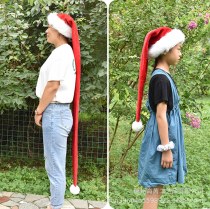 1.5m レッド大人と子供用エクストラロングクリスマスハットクリスマスデコレーションぬいぐるみエクストラロングクリスマスハット