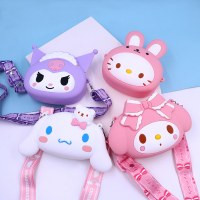 新しいかわいいメロディシリコン小銭入れクロミ子供のシリコンバッグショルダーバッグ漫画プリンセスバッグ