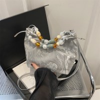 新しい中国風のバッグ 2024 夏の新しいスタイル外国スタイル多用途クロスボディバッグファッションスーパーホットビーズポータブルバケットバッグ