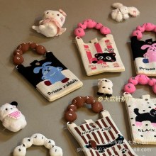 秋の新イン携帯電話バッグフライ織バッグカジュアルレディースバッグポータブル小さな白猫多用途ファッショナブルなニットバッグ