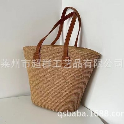 多用途のストローバッグ、フォレストウーブンバッグ、インショルダーバッグ、通勤カジュアル、ハイエンドスタイルのビーチバッグ、 旅行 や休暇に最適です。