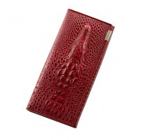 クロコダイル柄 財布 レディース財布 ロングファスナー柄 本革 ウォレットバッグ 大容量 クラッチバッグ