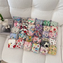 ポータブル小型ミニ収納袋かわいい花柄ポータブル学生収納生理用ナプキンバッグ収納袋