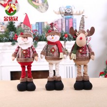 新しいクリスマスレトロトランペットスノーフレークチェック柄伸縮人形ホテルバーショッピングモール装飾アレンジメント装飾品