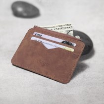 新しいヌバックレザーショート韓国スタイルメンズ財布ジッパー小銭入れマルチカードスロット財布名刺ホルダーカードホルダー