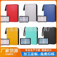 ソリッドカラーカードブック、四方格子PUジッパーカードブック、ゲームカードコレクションブック、ポケモンカードバッグ
