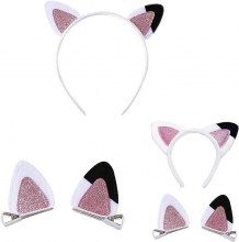 新しい女の子猫耳ヘッドバンドヘアクリップハロウィン仮装パーティーの装飾猫耳ヘッドボタンヘッドバンドヘアアクセサリー