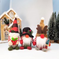新しいクリスマス装飾チェック柄帽子森の老人の装飾枝角ドワーフルドルフ小さな人形