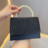 レディースハンドバッグ新しいファッションニッチフレンチプリーツイブニングバッグクロスボディ手持ちイブニングバッグ