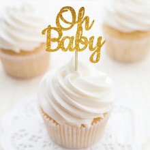 マルチカラーオーベイビーケーキインサートベビーシャワーテーマベビー誕生日パーティーデコレーションケーキインサート