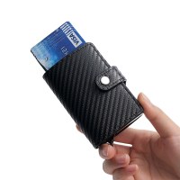 RFID アルミ合金カードホルダークレジットカードシールドカバーカードホルダー自動排出カード盗難防止財布