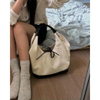 キャンバスステッチトートバッグ 2024 新しいファッション通勤女性のショルダーバッグハンドバッグ