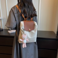 女性用の新しいスタイルのバックパック、対照的な色のナイロン生地のスクールバッグ、大容量のバックパック、ママバッグ、学生バッグ