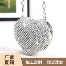 スポットヨーロッパとアメリカのミニコインスモールハートチェーンダイヤモンドガラスストーン象嵌ミニハートダイヤモンドディナーバッグレディースバッグ