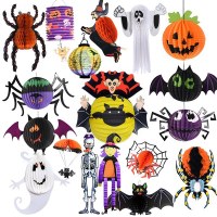 ハロウィン デコレーション スパイダー ハニカム ボール ラテアート ハロウィン パーティー カボチャ ハニカム ボール バー 吊り下げ装飾