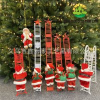 赤い登山はしごクリスマス装飾電動サンタクロース登山ビーズパラシュート人形工場子供のクリスマスプレゼント