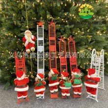 赤い登山はしごクリスマス装飾電動サンタクロース登山ビーズパラシュート人形工場子供のクリスマスプレゼント