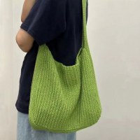 新しいシンプルなニットバッグ、韓国風女性用ショルダーバッグ、多用途な通勤カジュアルショッピングバッグ、完成した大容量トートバッグ